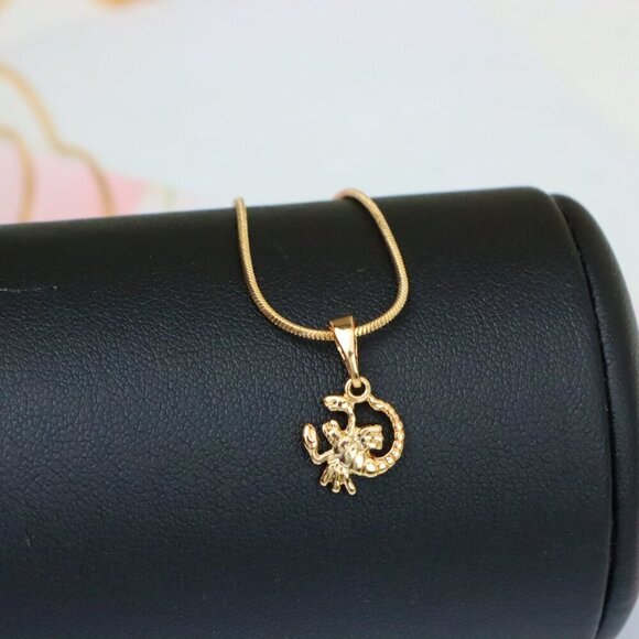"Rose Gold Scorpio Pendant in Gold Plated Brass Zodiac Charm, XPPT1465 - Picture 5 of 13